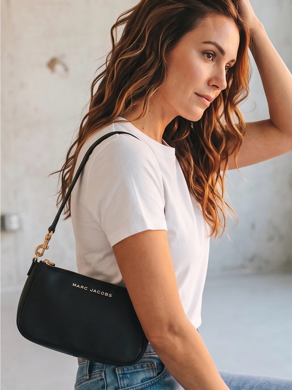 Marc Jacobs City Slick Black Leather Shoulder Bag EUC